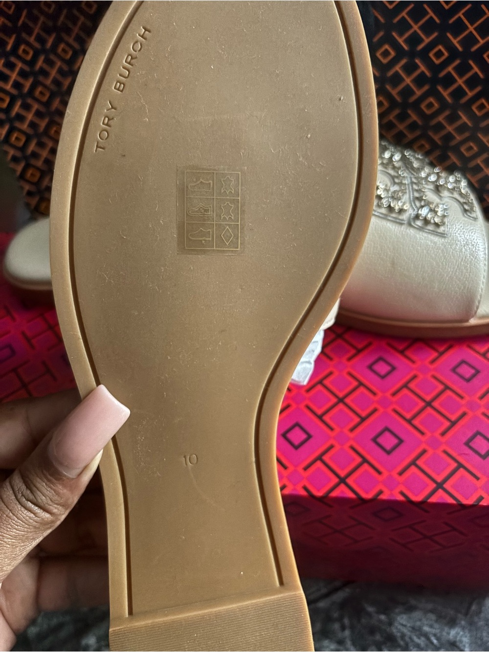 Tory Burch Everly Embellished Slide new in box - Picture 5 of 6